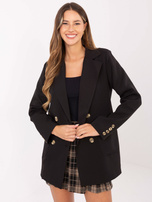 Czarna dwurzędowa marynarka z podszewką