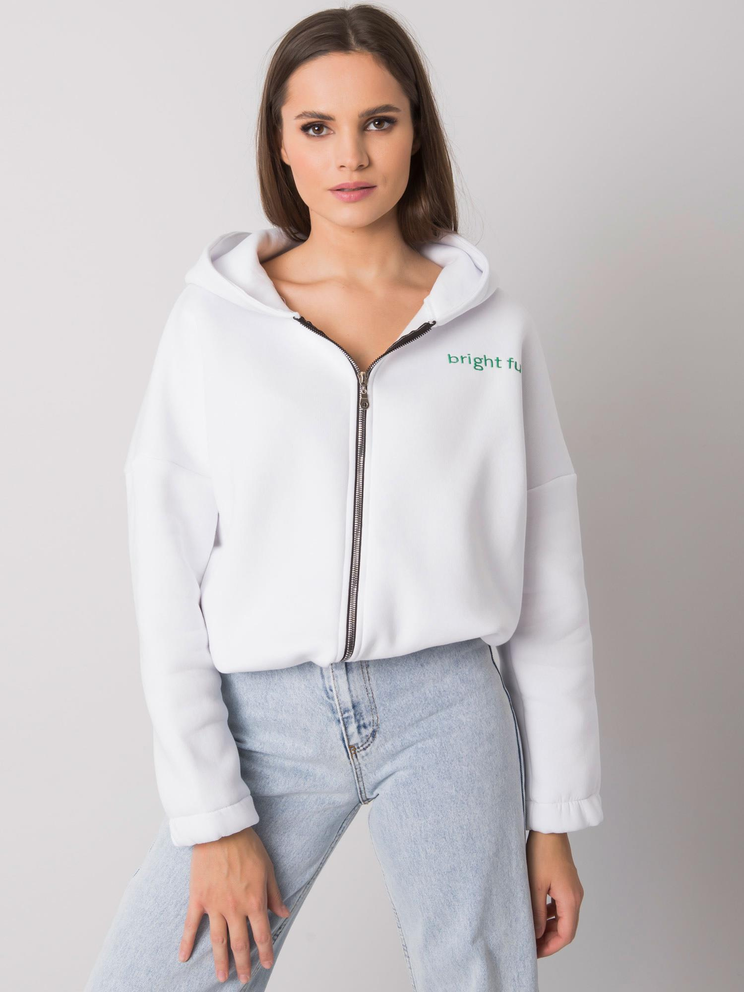White sweatshirt with embroidery Michelle RUE PARIS.