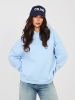 Pastelowa niebieska bluza oversize z naszywką RUE PARIS