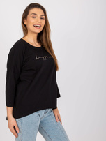 Czarna bluzka na co dzień z okrągłym dekoltem Samanta