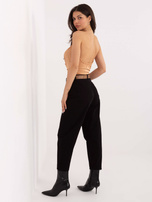 Black women's mom jeans with high waist.