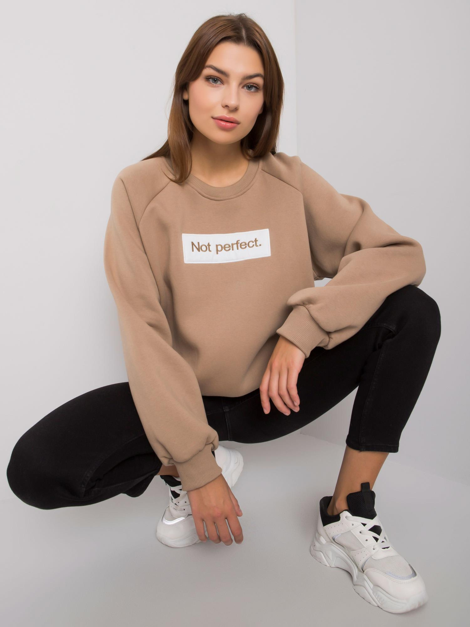Beżowa bluza bez kaptura Jordy