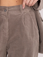 Fango sztruksowe spodnie ze zwężaną nogawką RUE PARIS 