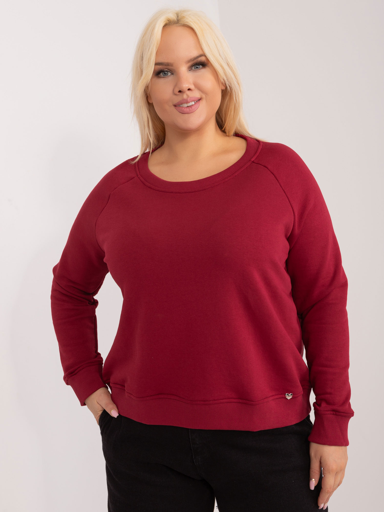 Bordo pulover plus size iz bombaža Donna.