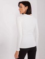 Hurt Ecru fitted basic long-sleeve blouse BASIC FEEL GOOD.
