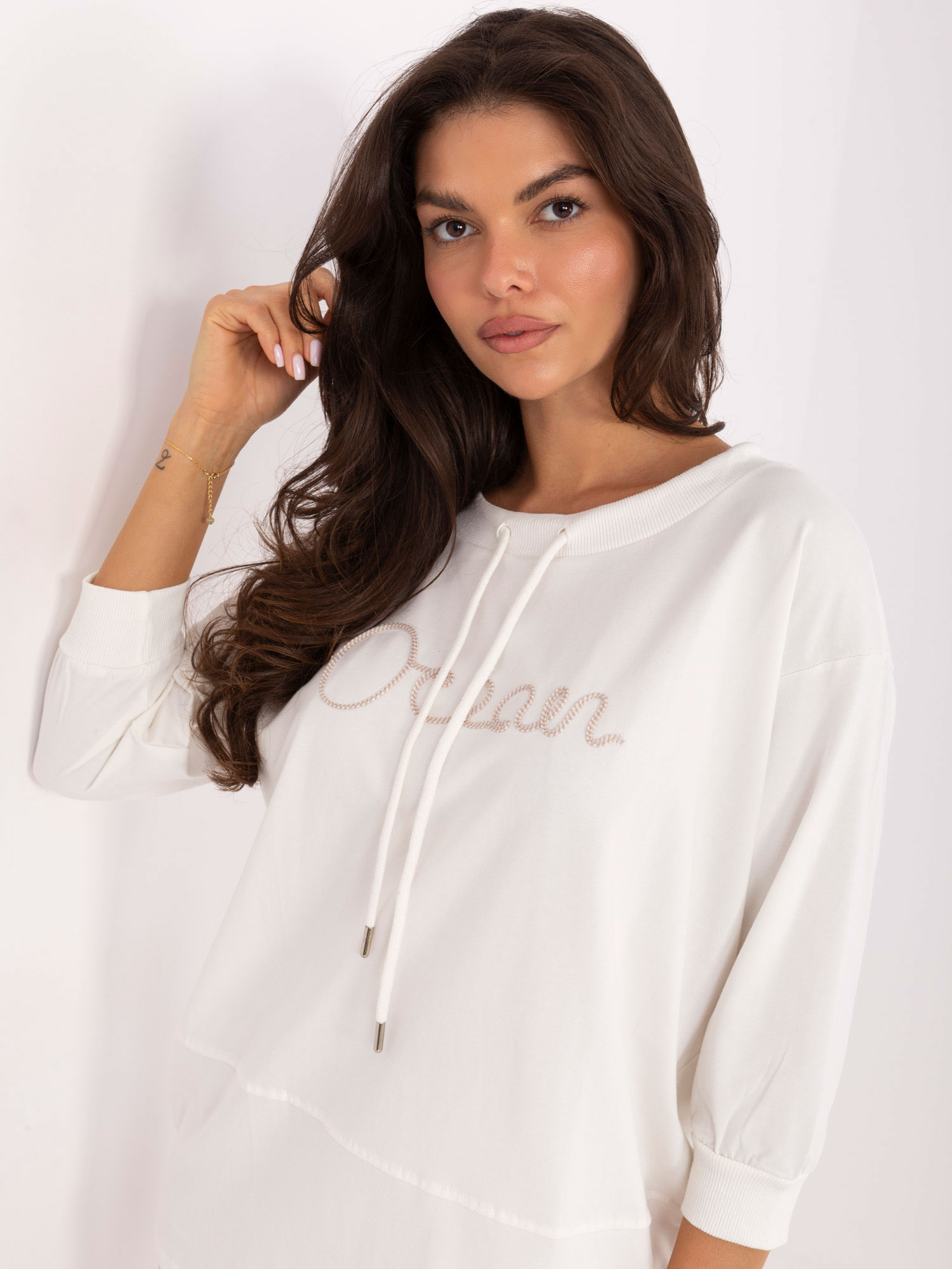 Women's blouse with ties.