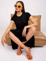 Schwarzes Kleid mit Schlitzen Liliane.