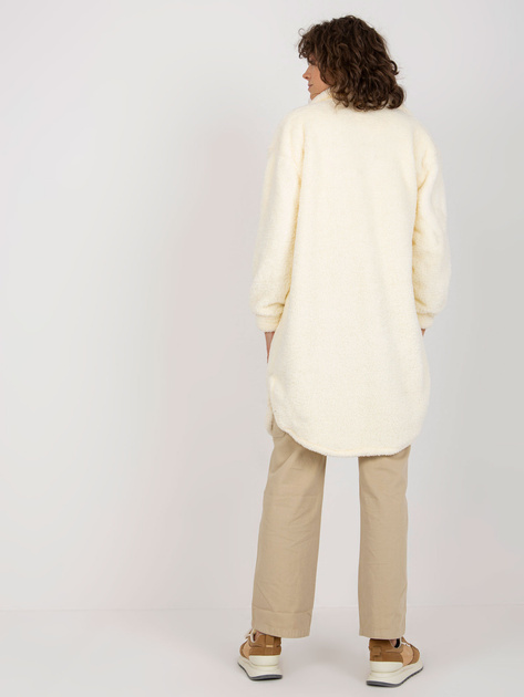 Hurt Ecru długa koszula futrzana z kołnierzykiem RUE PARIS