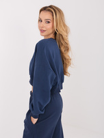 Granatowa krótka bluza bez kaptura 