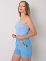 Jasnoniebieski top na jedno ramię Haisley