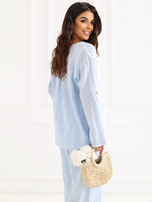 Jasnoniebieska bawełniana bluzka na lato