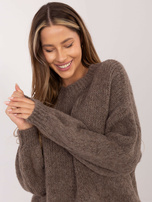 Fango sweter oversize z okrągłym dekoltem