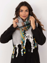 Hurtownia Szary damski szal z frędzlami