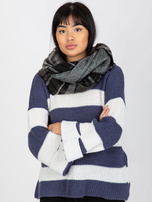 Hurtownia Czarno-biały damski komin zimowy w kratę