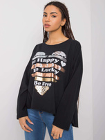 Czarna bluzka z długim rękawem Miriana