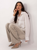 Biała rozpinana koszula z wiskozy 