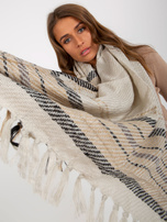 Hurtownia Beżowy szal z dzianiny