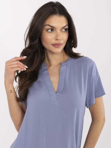 Szaro-niebieska damska bluzka na lato SUBLEVEL