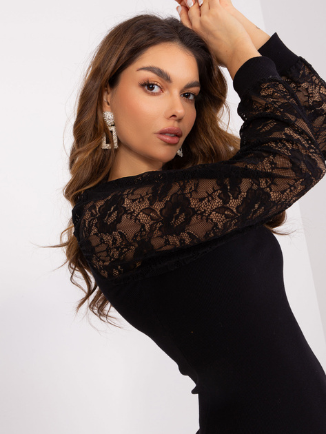 Hurt Czarna sukienka z koronką Kayley RUE PARIS