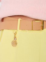 Pastelowe żółte dresowe spodnie z prostą nogawką RUE PARIS 