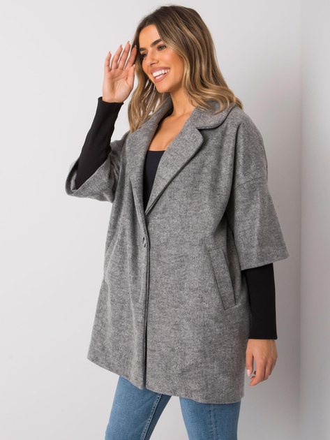 Szary luźny płaszcz Aliz RUE PARIS