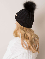 Czarna czapka damska RUE PARIS