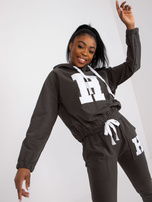 Khaki komplet dresowy z bluzą i spodniami Natela