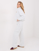 Jasnoszare dresowe spodnie basic z kieszeniami 