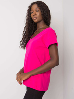 Fuksjowa bluzka z dekoltem na plecach Fadia