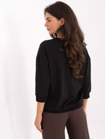 Czarna bawełniana bluzka z dekoltem V