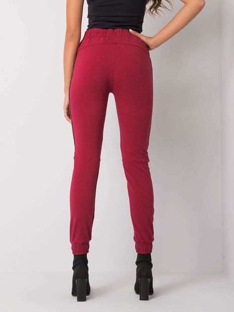 Bordowe spodnie dresowe z aplikacją Giulia