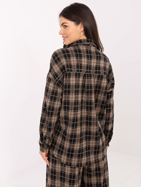 Beżowa flanelowa koszula w kratę