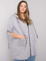 Grey melange plus size zipper sweatshirt Zurich