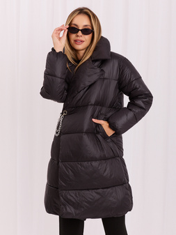 Black down winter jacket with quilting S