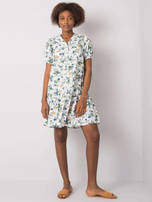 Biała sukienka z falbaną Cassadie RUE PARIS