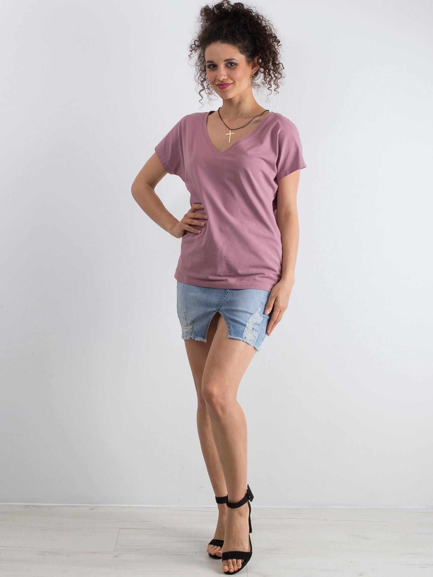 Brudnoróżowy t-shirt Emory