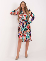 Schwarzes Kleid mit Gürtel Nahia.
