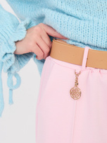 Pastelowe różowe spodnie z miękkiego materiału RUE PARIS 