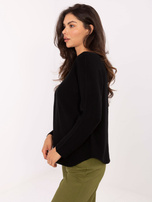 Czarny damski sweter z długim rękawem