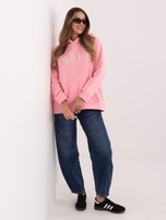 Jasnoróżowa bluza oversize z ociepleniem RUE PARIS