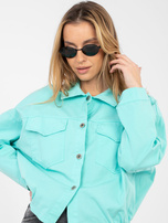 Turkusowa koszula oversize z kieszeniami RUE PARIS