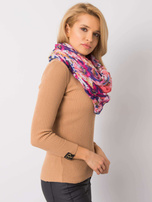 Koralowa chusta w kwiaty