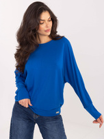 Kobaltowa damska bluzka o kroju nietoperza