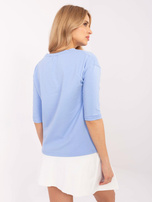 Hurt Jasnoniebieska damska bluzka z motywem zwierzęcym