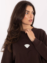 Czekoladowa damska bluza bez kaptura RUE PARIS