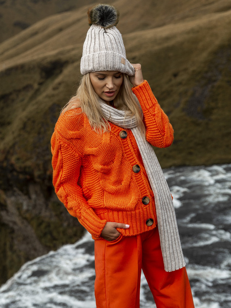 Beżowy komplet zimowy z czapką i szalikiem Rubby RUE PARIS