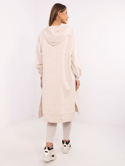 Hurt Jasnobeżowy melanżowy damski komplet z bluzą z kapturem