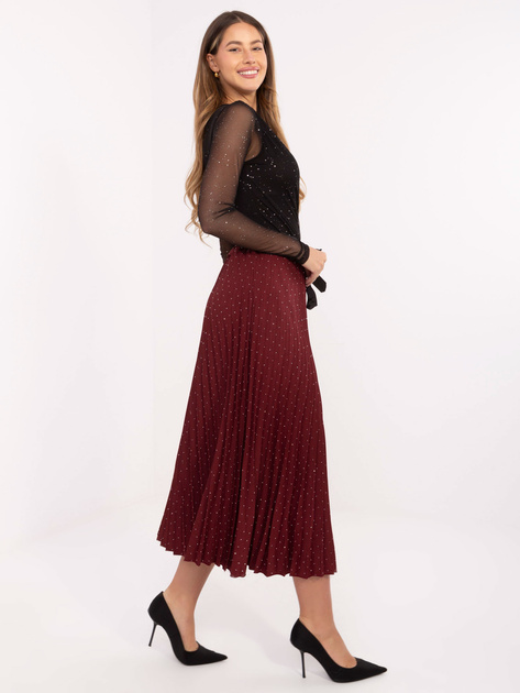 Bordowa midi spódnica wizytowa RUE PARIS