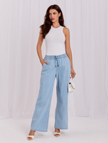 Helle blaue Wide-Leg-Jeans mit Nähten von SUBLEVEL.