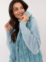 Hurtownia Miętowa damska kamizelka z eko futerka